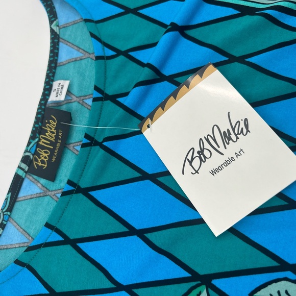 NWT Bob Mackie Diamond Paisley Placement Print Knit Wearable Art Top Size Small - Picture 3 of 5